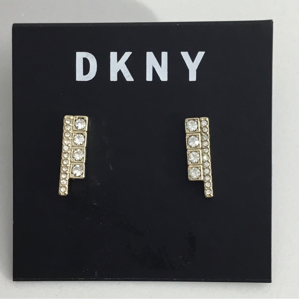 DKNY Women's Gold Linear Drop Earrings New 0824